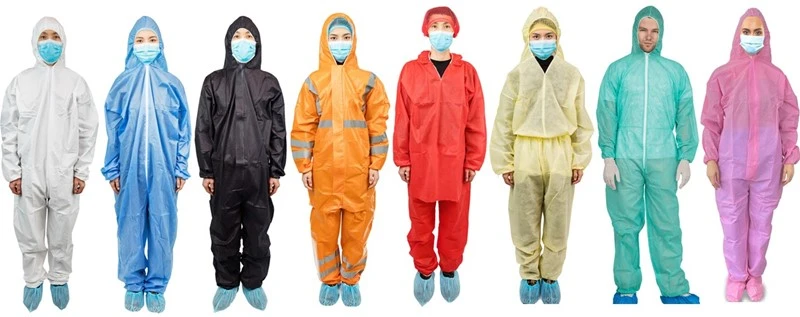 Different colors of coveralls Different colors of coveralls